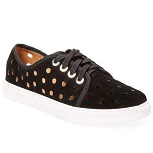 CORSO COMO Black Perforated Leather Suede Cut Out Sneaker NEW IN BOX 7/8 $120